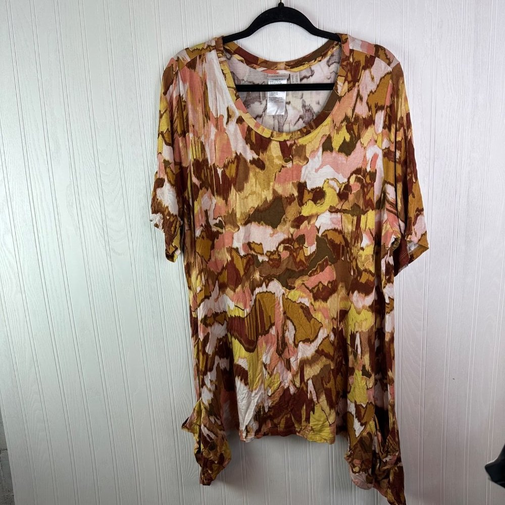 LOGO by Lori Goldstein tunic top size‎ 2XL Yellow gold